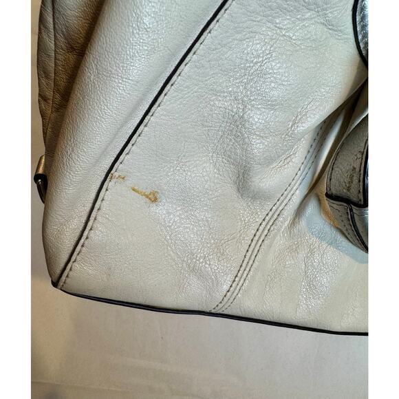 Coach Ashley White and Silver Leather Satchel Shoulder Bag F19247 - Picture 10 of 12